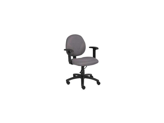 ZORO SELECT 6GNL9 Desk Chair, Fabric Gray, Height 33-1/2 to 38