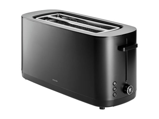 ZWILLING Enfinigy, 4-Slice Long Slot Toaster, Extra Wide 1.5 Slots for Bagels and Toast, Black